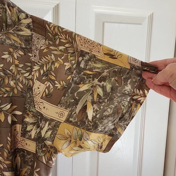 Vintage Grove Avenue Womens Button Front Top Size 5X 100% Silk Tropical Vacation - Picture 5 of 9